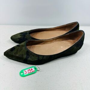 ALL BLACK Anthropologie Jungle Camo Dancing Ballet Flats Shoes womens size 36